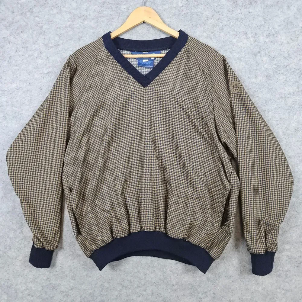 Sunderland of Scotland Ladies Classic Pullover Size L Houndstooth Textured Nylon